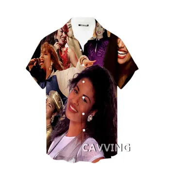 CAVVING 3D принтирани Селена Кинтанила Модни ежедневни ризи Мъжки / дамски къси ръкави Свободни дишащи ризи KK2