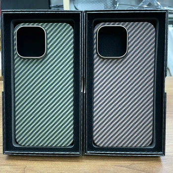 Dropshipping чист арамидни въглеродни влакна за iPhone 15 Pro Max случай ултра тънък бизнес телефон за iPhone 15 Pro твърд калъф