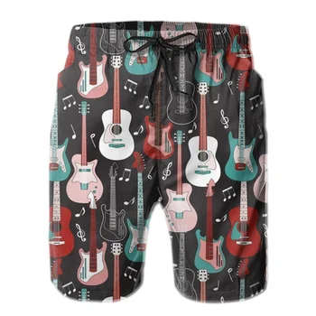 Музикален инструмент Графични шорти Панталони за мъже 3D принт Ежедневни плажни шорти Бански костюми Летен бански homme 2023 Бордови шорти
