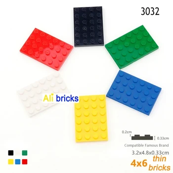5pcs DIY градивни блокове тънки фигури тухли 4x6 точки 12Color образователен творчески съвместим с марката играчки за деца 3032