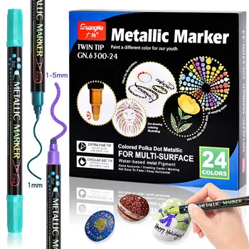36 цвята двоен връх метални маркерни писалки за арт маркери, дърво, платно, камък, скална живопис, стъкло, керамика DIY занаяти консумативи