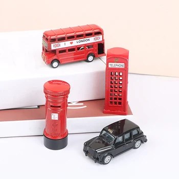 Реколта Британска Европа автобус модел миниатюрни червени зелени острилка за моливи Лондон метал ретро декорация на дома антични деца играчка