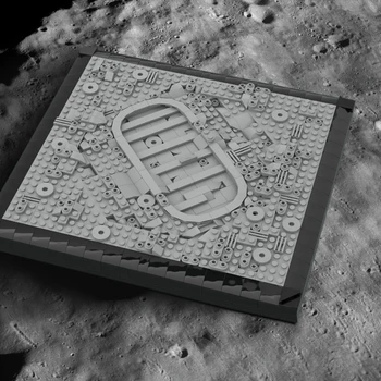 MOC 134134 Творчески дизайн Отпечатъци върху Луната Мемориал Модел DIY строителни блокове Тухли Модел Детска играчка Детски подарък