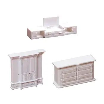 Dollhouse мебели реалистични миниатюрни нощни шкафчета мини мебели модел за фото подпори DIY сцена орнамент диорама оформление