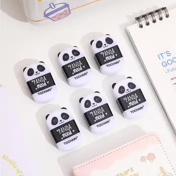 Panda Shape Pencil Eraser Острилка Почерк По-малко гумени отломки Молив Изтриване Гума Писане Рисуване Скициране Резачка за моливи