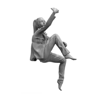 Unassambled 1/35 модерно момиче седи и се усмихва Смола фигура миниатюрни модели комплекти Небоядисани