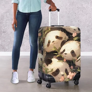 Fashion Panda печат куфар покритие прахоустойчив багаж анти-надраскване защитни капаци пътуване багаж покрива побира 18-32 инча
