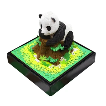3D Panda календар календар 2024 хартия дърворезба изкуство със светлина време парче календар 2024 за DIY подаръци десктоп декорация