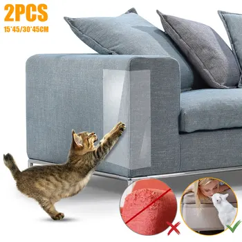 2Pcs Anti Cat Scratch Мебелен протектор Самозалепваща се лента за надраскване на котки Дебела гъвкава подложка за надраскване на котки за врата