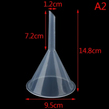 90MM Лаборатория за уста Диа Clear филтър фуния пластмасови фунии за парфюм течно етерично масло пълнене празна бутилка опаковъчен инструмент