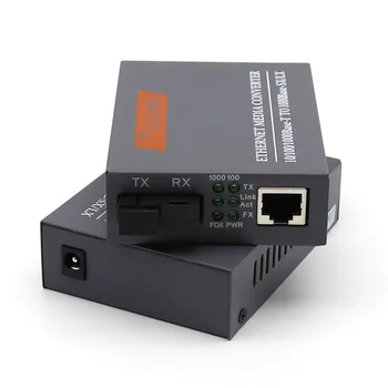 1pair HTB-GS-03 10/100/1000M 20KM Симплекс режим Оптичен RJ45 Enternet Media Converter Netlink оптичен приемо-предавател