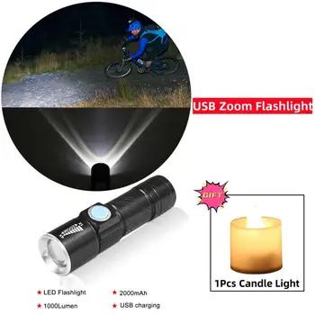 Mini LED COB фенерче фенерче USB зареждане отблясъци телескопично увеличение ярко преносимо осветление къмпинг фенер палатка риболовна лампа