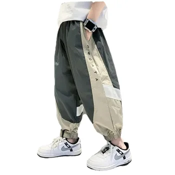 Панталони за тийнейджъри за деца Летни тънки панталони с дължина до глезена Детски дрехи 5 6 7 8 9 10 11 12 13 14Години