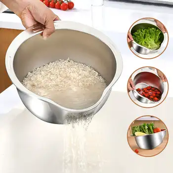 Неръждаема стомана ориз цедка купа ориз измиване купа ориз сито гевгир плодове и зеленчуци цедка кухненски инструменти