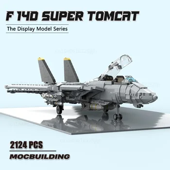 MOC Градивни блокове F 14D Super Tomcat Модел DIY Сглобяване на технологии Тухли Самолети Образователни детски играчки Детски подаръци