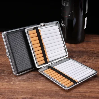 Кожен калъф за цигари 20 пакет сплит каишка Мъжка кутия за съхранение на цигари Независим ветроупорен калъф за цигари