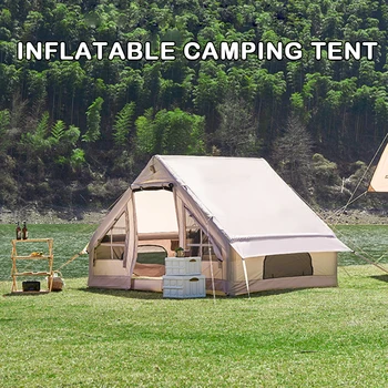 Надуваема покривна палатка Водоустойчива инфлационна палатка По-голяма външна луксозна къмпинг хотелска палатка 5-8 души преносима семейна парти палатка