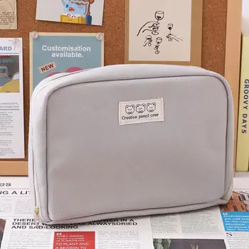 Висок капацитет пенис чанта Ins простота сладък карикатура мечка молив случай класифицирани съхранение канцеларски чанта за съхранение студент доставки