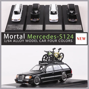 Mortal 1:64 S124 Diecast Alloy Model Car Silver / Gold Wheels Limited edition