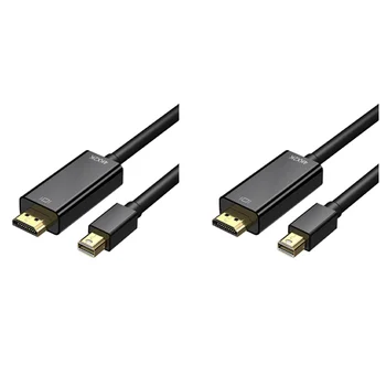 2X Mini DisplayPort към HDMI кабел 4K Mini DP към HDMI 6 фута кабел за MacBook Air / Pro, Surface Pro / Dock, монитор