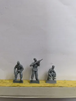 1:72 Мащаб Die Cast смола фигура модел събрание комплект войници 3 лице небоядисани Безплатна доставка