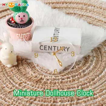 1:12 Dollhouse миниатюрни стена часовник акрилни прозрачни стена часовник модел кукла къща дома живот сцена декор играчка