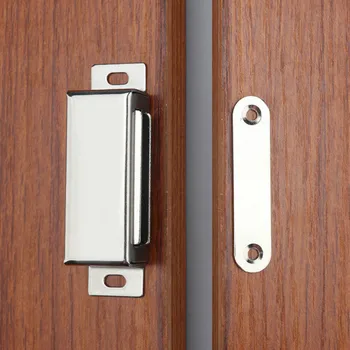 Неръждаема стомана врата стоп магнит заключване шкаф броня улов с винтове мебели по-близо натиснете отворена система монтаж хардуер