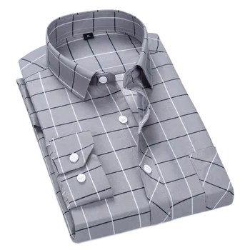 2023 Корейска версия модерен интернет знаменитост мъжки дълъг ръкав мъжка риза тънък монтаж случайни карирана риза яке