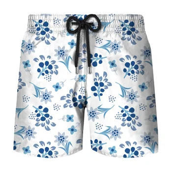 Флорални растителни графични бордове Къси панталони Мъже Ежедневни 3D принтирани бански костюми Homme 2023 Хавай плажни шорти панталони лято готино бански